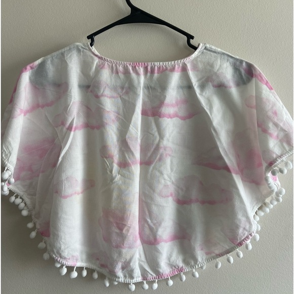 Monnalisa Tweety Cloud Print Muslin Poncho - Picture 8 of 11